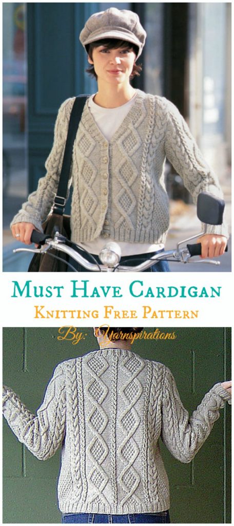 Must Have Cable Cardigan Knitting Free Pattern Women Cardigan