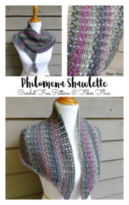 Philomena Shawlette Crochet Free Pattern Crochet Knitting