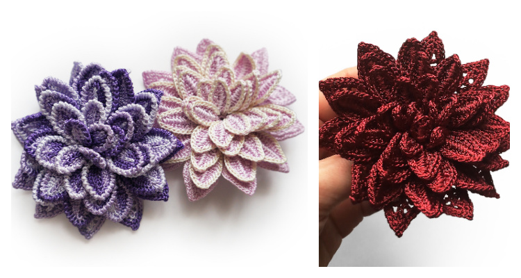 Flower Brooch Crochet Free Pattern Crochet Knitting