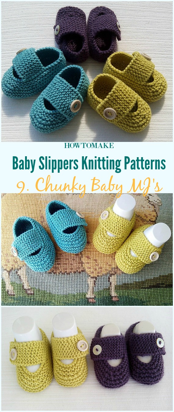 Chunky Baby MJ's Free Knitting Pattern-Baby #Booties Slippers Free #Knitting Patterns