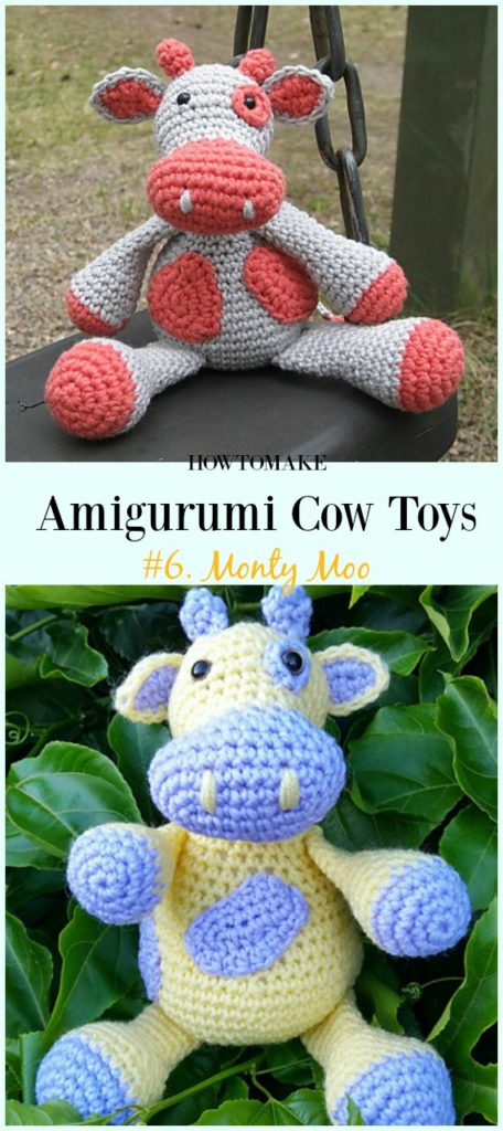 Crochet Amigurumi Cow Toy Plushies Free Crochet Patterns