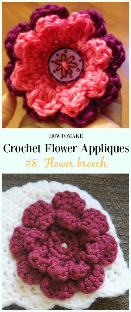 Easy Crochet Flower Appliques Free Patterns for Beginners