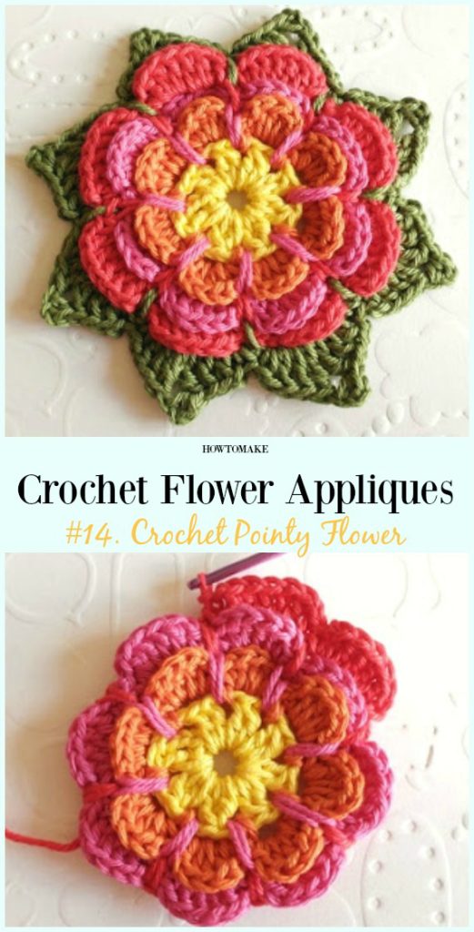 Easy Crochet Flower Appliques Free Patterns for Beginners