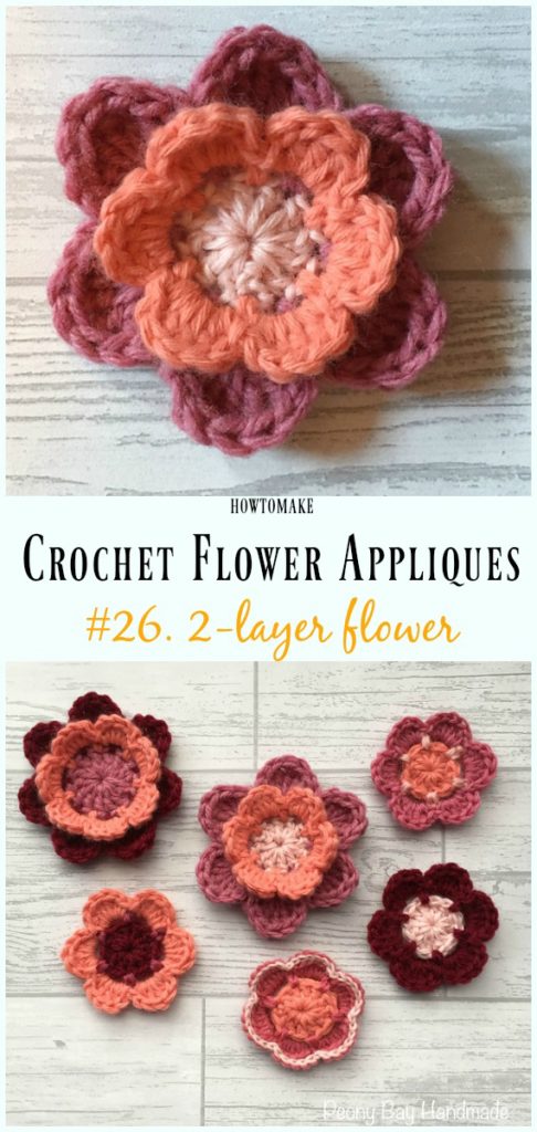 Easy Crochet Flower Appliques Free Patterns for Beginners