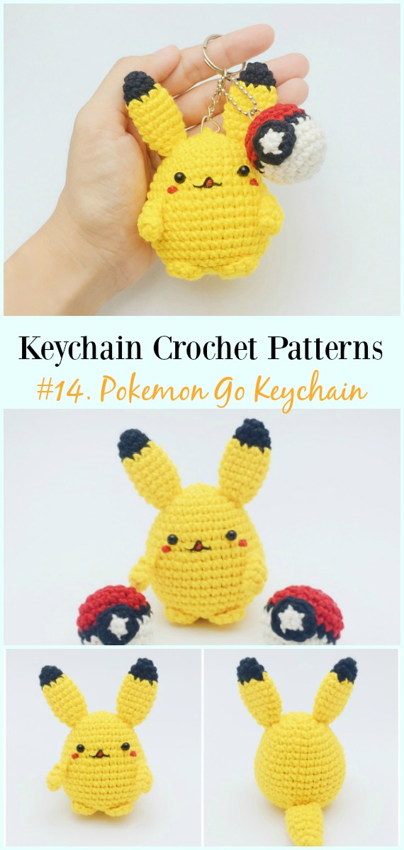 Amigurumi Pokemon Go Keychain Crochet Free Pattern - #Keychain #Crochet Patterns