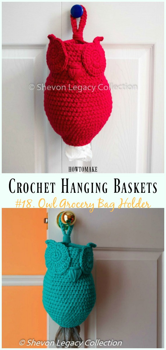 crochet grocery bag holder free pattern