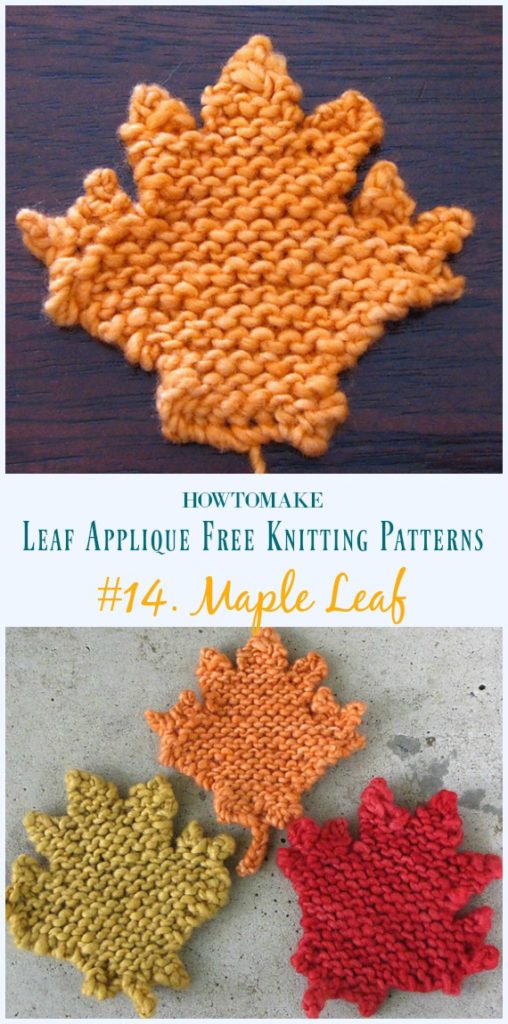 Leaf Applique Free Knitting Patterns