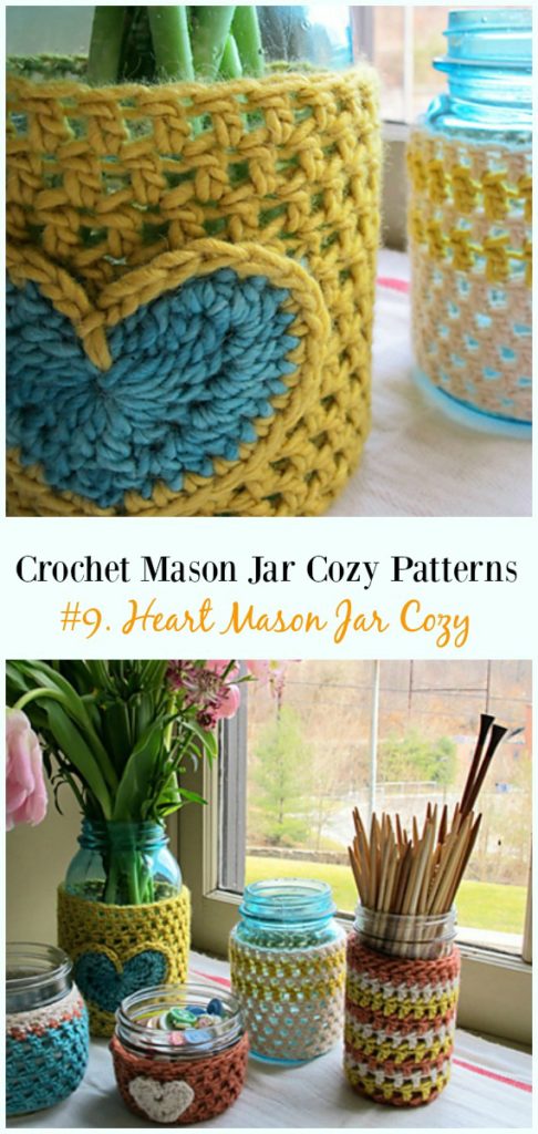 Crochet Mason Jar Cozy Free Patterns