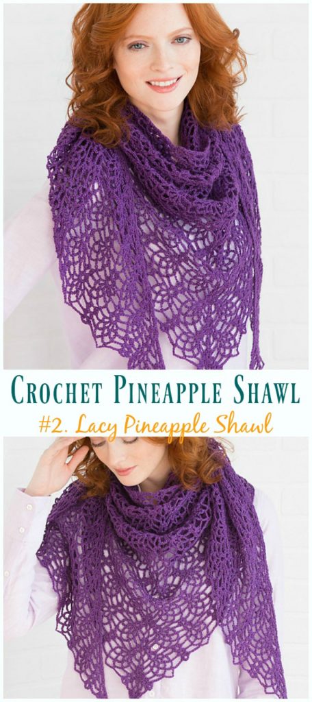 Crochet Pineapple Shawl Free Patterns & Tutorials
