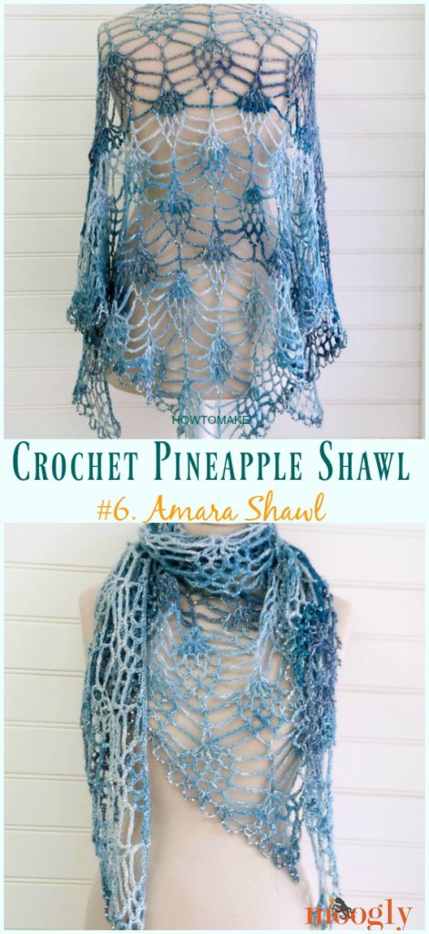 Crochet Pineapple Shawl Free Patterns & Tutorials
