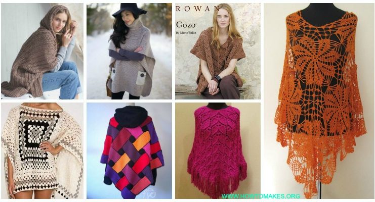 Fall & Winter Women Poncho Free Crochet Patterns & Paid