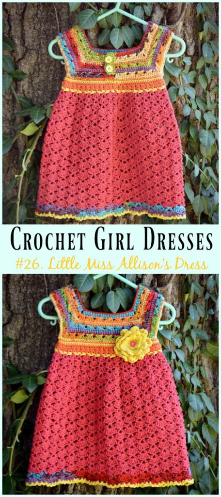 Summer Girl Dress Free Crochet Patterns