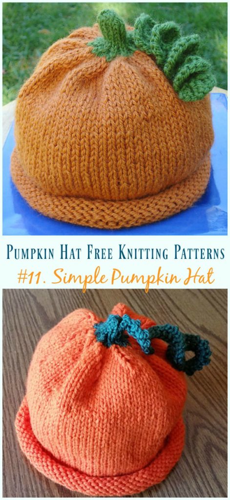 Pumpkin Hat Free Knitting Patterns [Baby To Adults]