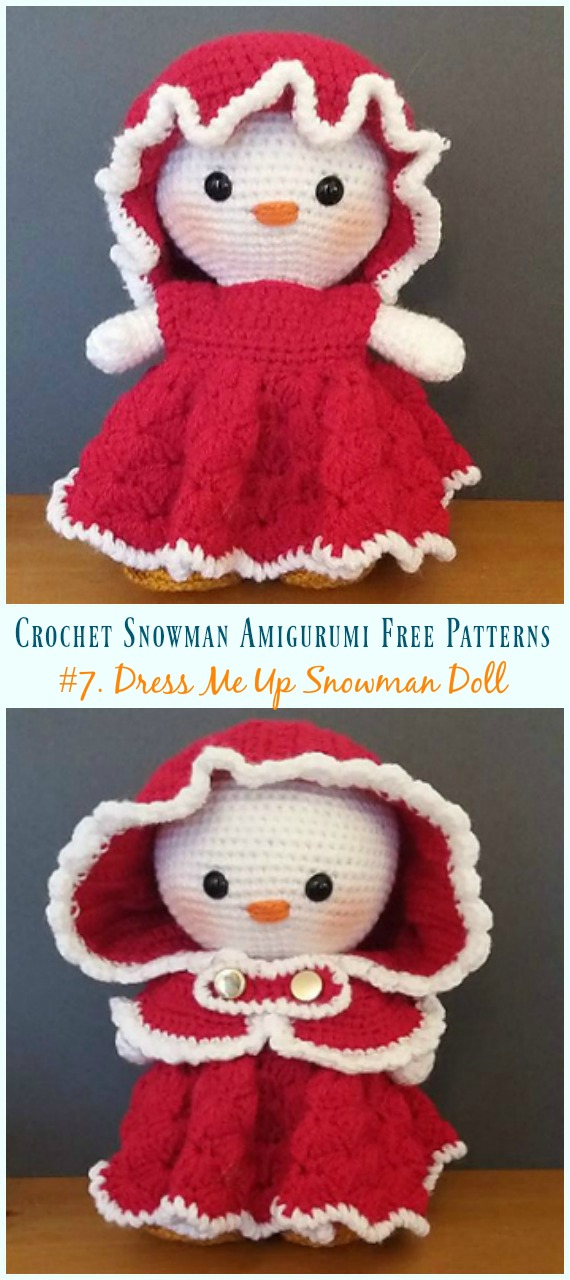 Amigurumi Dress Me Up Snowman Doll Crochet Free Pattern - Crochet #Snowman;# Amigurumi; Free Patterns