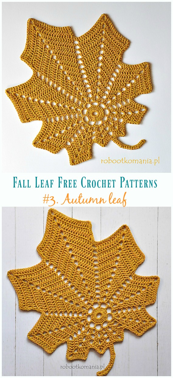 Autumn Leaf Crochet Free Pattern - Autumn #Leaf; Free #Crochet; Patterns