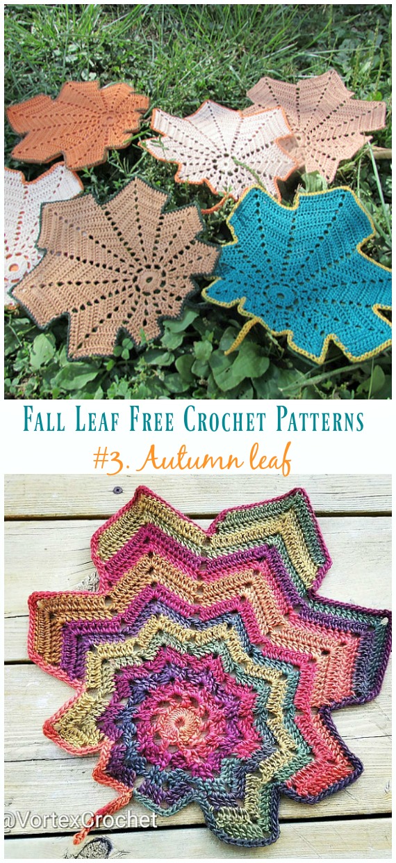 Autumn Leaf Crochet Free Pattern - Autumn #Leaf; Free #Crochet; Patterns