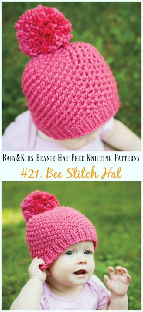 Baby & Kids Beanie Hat Free Knitting Patterns