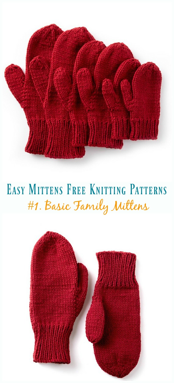 knitted mittens pattern beginner