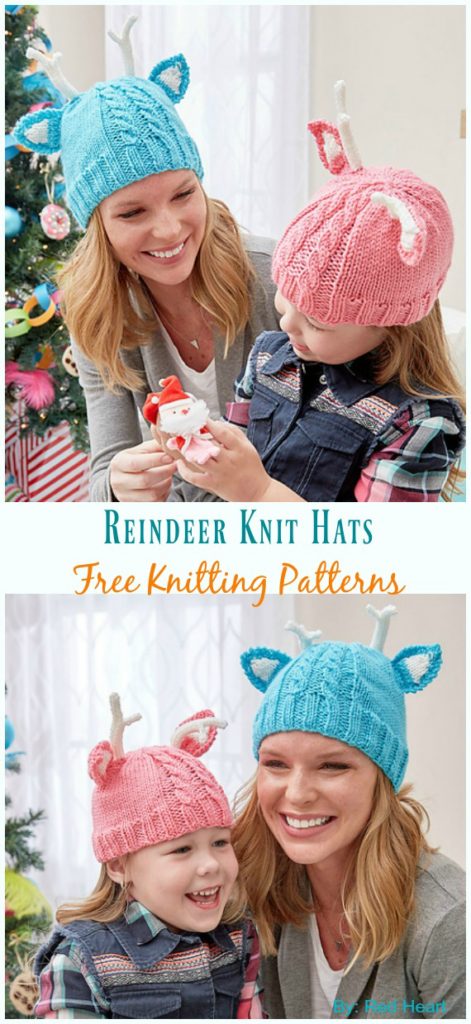 Baby Reindeer Hats Knitting Patterns