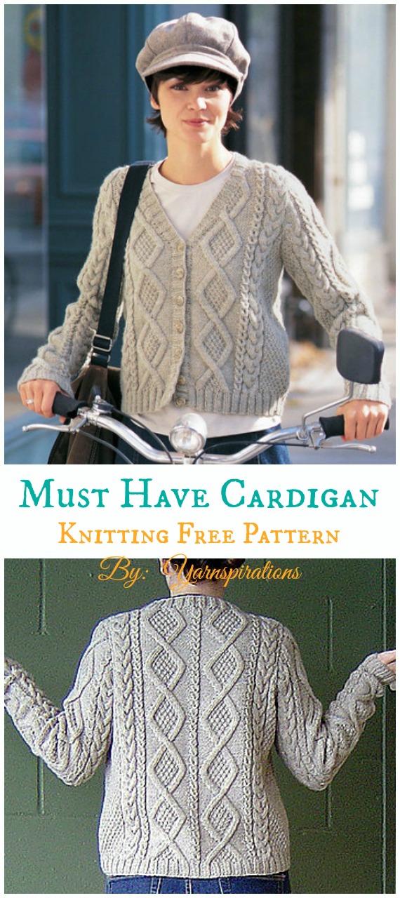 Patons Must Have Knit Cardigan Pattern Pattern