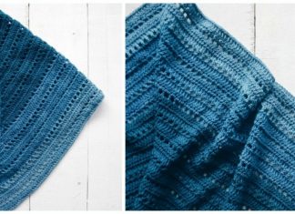 Blue Ombre Shawl Crochet Free Pattern - Women Lace #Shawl; Free #Crochet; Patterns