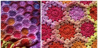 Cozy Flowers Blanket Crochet Free Pattern - #Hexagon; Blankets Free #Crochet; Patterns