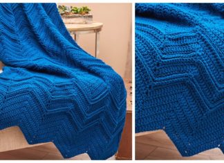 Elegant Ripples Throw Crochet Free Pattern - #Crochet; Ripple #Blanket; Free Crochet Pattern