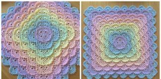 Fluffy Meringue Stitch Blanket Crochet Free Pattern - Never Ending Square #Blanket; #Crochet; Free Pattern