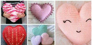 Heart Pillow Free Crochet Patterns