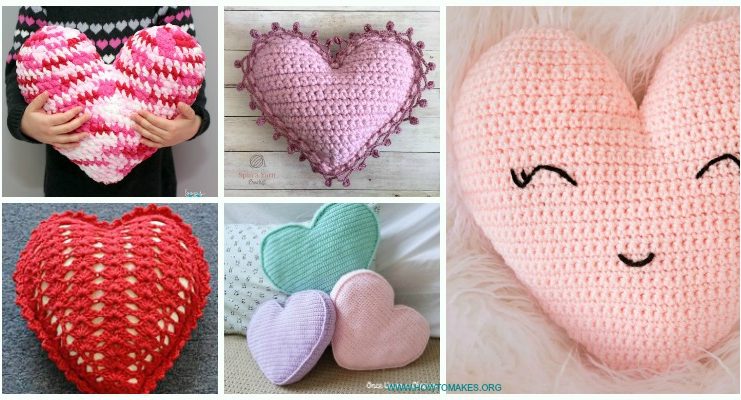 Heart Pillow Free Crochet Patterns