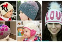 Valentine; Heart Beanie #Hat; Free #Crochet; Patterns