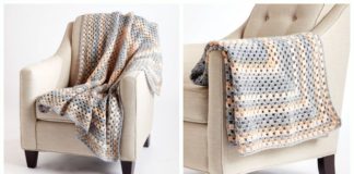 Bernat All For One Granny Square Blanket Crochet Free Pattern & Video - Never Ending Square #Blanket; #Crochet; Free Patterns