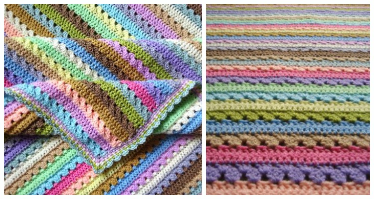 Cupcake Stripe Blanket Crochet Free Patterns - Stripy Blanket