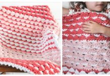 Strawberries Cream Blanket Crochet Free Pattern - Stripy #Blanket; Free #Crochet; Patterns