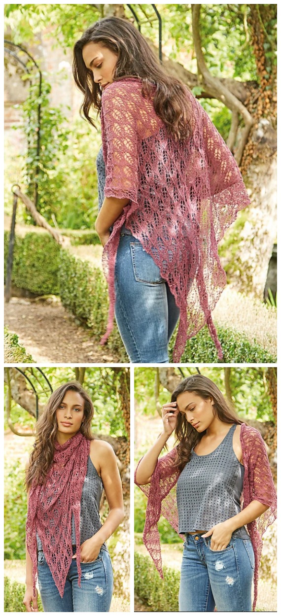 Birch Lace Shawl Free Knitting Pattern Crochet Knitting