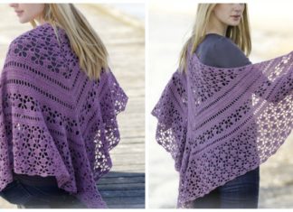 Evening in Paris Shawl Crochet Free Pattern - Women Lace #Shawl; Free #Crochet; Patterns