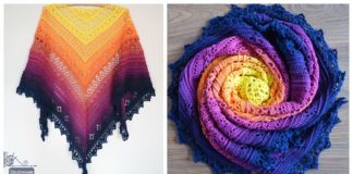 Flower Valley Shawl Crochet Free Pattern - Women Lace #Shawl; Free #Crochet; Patterns