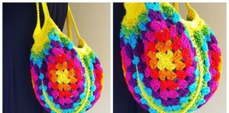 Granny Square Market Bag Crochet Free Pattern - #Crochet; Market Grocery #Bag;Free Patterns