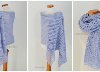 Naylene Shawl Crochet Free Pattern - Women Shawl #Wrap; Free #Crochet; Patterns