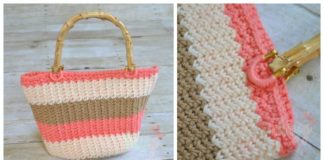 Seamless Chevron Handbag Crochet Free Pattern - Trendy #Handbag; Free Crochet Patterns