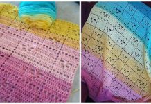 Dancing Dragonfly Blanket Crochet Free Pattern - Fillet #Blanket; Free #Crochet; Patterns