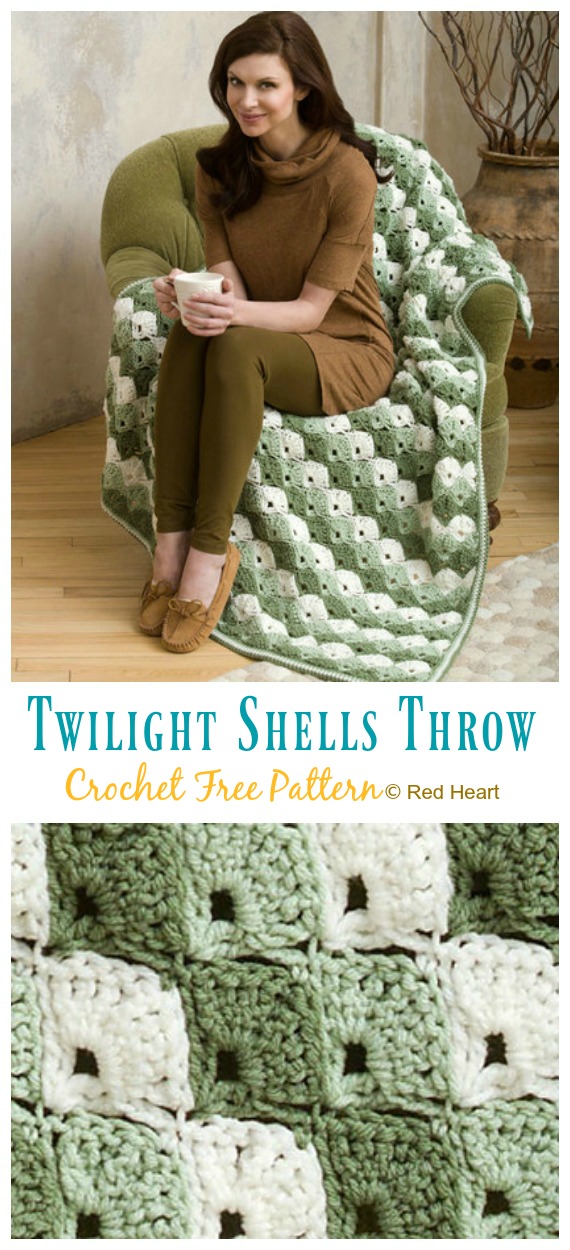 Twilight Shells Throw Crochet Free Patterns [Video]