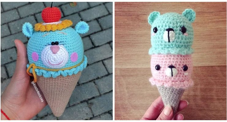 Amigurumi Ice Cream Bear Crochet Free Patterns - Free #Amigurumi; #Bear; Toy Softies Crochet Patterns