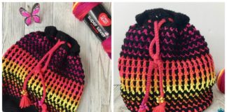 Bucket Bag Crochet Free Patterns - Women Shoulder #Bag; Free #Crochet; Patterns