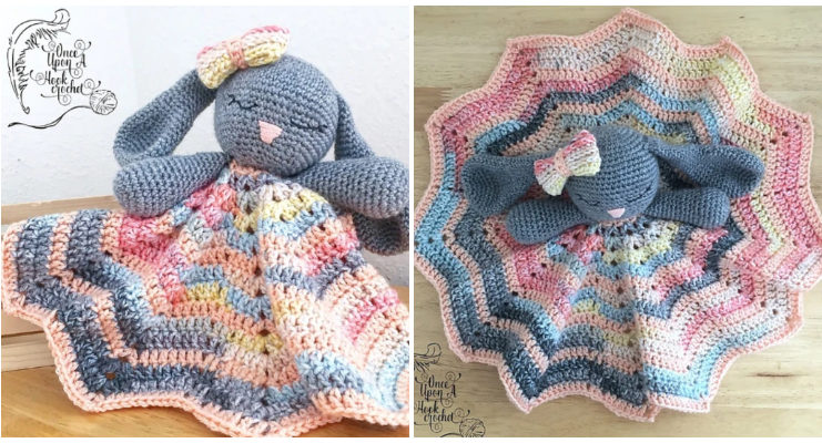 Bunny Lovey Crochet Free Pattern- Baby #Lovey; #Blanket; Security Comforter Free #Crochet; Patterns