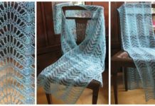 Feather Fan Lace Shawl Crochet Free Pattern - Women Lace #Shawl; Free #Crochet; Patterns
