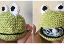 Froggy Zippered Pouch Crochet Free Pattern - Coin #Purse; Free #Crochet; Patterns