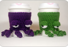 Grumpy Octopus Coffee Cup Cozy Crochet Free Pattern - Coffee/Tea Mug #Cozy; Free #Crochet; Patterns