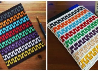 Mosaic Ipad Case Crochet Free Pattern - - #Crochet Computer #Device Case Cozy Sleeves Free Patterns