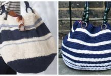 Nautical Tote Bag Crochet Free Pattern - Tote #Bag; Free #Crochet; Patterns